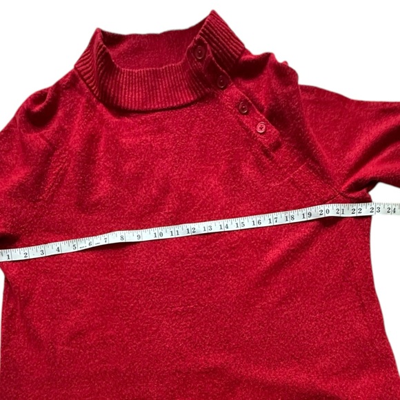 Talbots Red Mock Neck. Size XL. - Picture 6 of 9